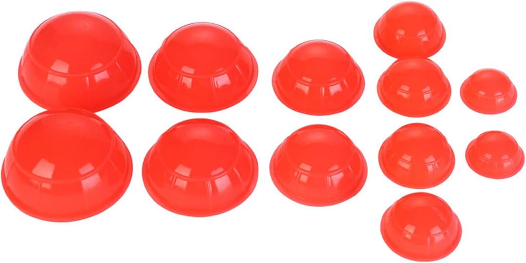 12 Piece Cupping Set Vacuum Cupping Therapy Set Stronger Suction for Myofascial Massage, Muscle, Nerve, Joint Pain Relief Facial Body Massage, Pain Relief, Muscle Relaxation Joint PainRed