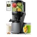 Canoly C16 Cold Press Juicer, 6" Extra Wide Feed Chute, 3-IN-1 Strainers (Juice & Sorbet & Nut Milk), Powerful AC Brushless Motor, Self Precut System, Juicer Machines with BPA-Free (Space Gray)