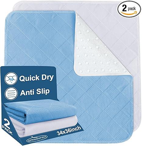 Incontinence Bed Pads Washable Waterproof, Reusable Pee Chucks Sheets, Mattress Pads Underpads Protector for Adults, Elderly, Kids, Baby and Pets Potty Training 36x32 Inch