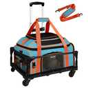 Petskd Top-Expandable Small Pet Carrier with Wheels (19" L x 13" W x 9" H), Southwest/Allegiant Airlines Approved, Rolling Pet Carrier for Small Dogs & Cats (Black)