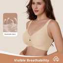 Womens Seamless Wireless Supportive Bra Push Up Comfortable Soft No Underwire Full Coverage Everyday Bra (XXXL)