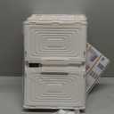 4 Tier Plastic Storage Bins with Lid 23QT, Stackable Storage Containers with Wheels, Folding Storage Boxes, Stackable Storage Bins, Organizers and Storage for Living Room,Office,Dorm (White)