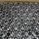 Black Tile Penny Round Mosaic 3D Concave Convex Tiles for Kitchen Backsplash, Bathroom Wall, Accent Wall (Case of 5)