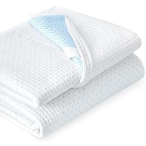 Subrtex 2 Inch Mattress Topper Cover (Only Cover) Mattress Topper Protector Bedding Rayon Made from Bamboo Removable Mattress Encasement with Zippers, Twin XL