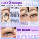 Self Adhesive Eyelashes Reusable Natural Self Adhesive Lash Clusters Wispy Press on Lashes Pre-Glue 8-12mm 120pcs C Curl DIY Eyelash Extensions Kit No Glue Needed by ALICE