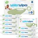 WaterWipes Plastic-Free Textured Clean, Toddler & Baby Wipes, 99.9% Water Based Wipes, Unscented & Hypoallergenic for Sensitive Skin, 540 Count (9 packs), Packaging May Vary