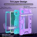 CCMAO Case for Samsung Galaxy Tab A11 8.7 Inch 2025, Galaxy Tab A9 8.7 Inch 2023, Heavy Duty Shockproof Hybrid Three Layer Protective Cover with Kickstand for Samsung A9/A11 Tablet 8.7", Purple+Green