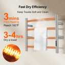 Towel Warmer with Built-in Timer for Bathroom Wall Mounted Bath Towel Heater Plug-in Electric Heated Towel Rack Brushed ETW29