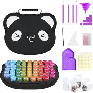 ZORETCO Diamond Painting Storage Containers,60 Slots Diamond Painting Kits,5D Diamond Painting Accessories and Tools for Art Jewelry Bead Rhinestones Organizer