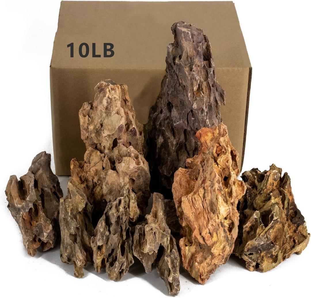 Dragon Rocks Aquariums Stones Natural Rocks for Aquascaping, Aquariums, Terrariums, Vivariums Decorative Stone,Reptile Enclosures,Paludariums,and Gardens-10lb2 to 7 inch