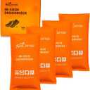 Shoe Deodorizer,Charcoal Odor Absorber,Odor Eliminator, Air Freshener, Reusable Smell Absorber for Shoes, Gym Bags(4 Pack) (3.88 Ounce (Pack of 4), Orange)