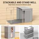 Clothes Storage Bins with Metal Frame Foldable Storage Box Clothes Organizers Storage Containers for Clothes Sheets Blankets Books Toys Gifts and Holiday Decorations (66Lx3 Pack)