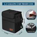 Femuar Leak Proof Car Trash Can with Lid - Waterproof Automotive Garbage Bin for SUVs, Collapsible and Portable Car Trash Bag, Black