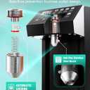 WantJoin Fructose Dispenser - Stainless Steel Automatic Syrup Dispenser with 16 Programmable Presets, Drip Tray, Measuring Cup & Mixing Stick - for Bubble Tea, Coffee, Juice Bar Commercial Use, Black