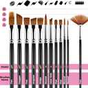 2 x Bluebird 12 Pcs Professional Artist Paint Brush Set for Acrylic Paintings - Acrylic Paint Brushes for Water, Oil Painting - Brushes for Canvas, Fabric & Watercolors