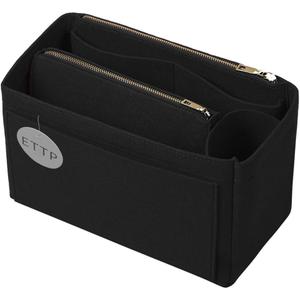 Purse Organizer, Felt Bag Organizer Insert Purse Organizer For LV Speedy, Neverfull, Tote, Handbag,Shaper 5 Sizes (Large, Black)