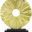 DOVDOV Gold Home Decor Sculpture, Unique Round line Statue, Modern Home Decor, Decorative Panel Statue Gold Decoration for Living Room TV Stand, Office, Bedroom, Dining Table Centerpiece.