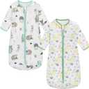 Miracle Baby Long Sleeve Sleep Sack 2-Pack, 100% Cotton Wearable Blanket Baby Sleeping Bag for Newborn Infant Toddler (12-18 Months, Owl + Rabbit)