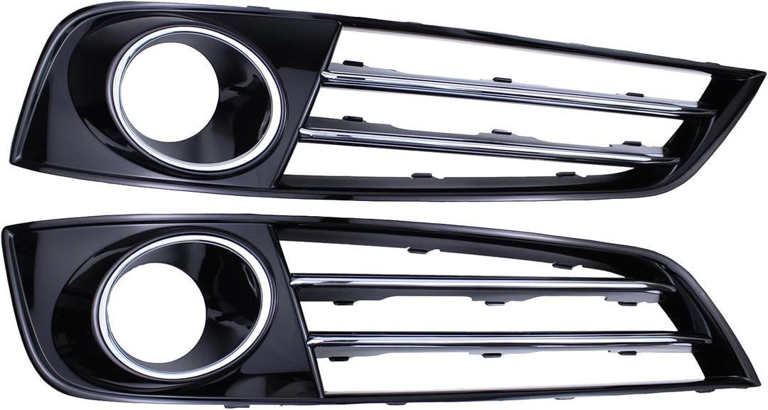 2Pcs Front Driver and Passenger Side Bumper Fog Light Cover for Audi A8 Quattro 2011-2014