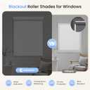 Grandekor No Drill Blackout Roller Shades, Cordless Free-Stop Shades for Windows, UV Protection & Thermal Insulated, Easy Install Pull Down Blinds for Bedroom, White,35.5" W x 36" H