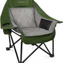 Camping Chair, Oversized Portable Camp Chair, Folding Outdoor Chair with Side Pocket and Cup Holder, Heavy Duty Camp Chair up to 400lbs, Large Camp Lounge Beach Chairs for Outdoor, Sports, Fishing