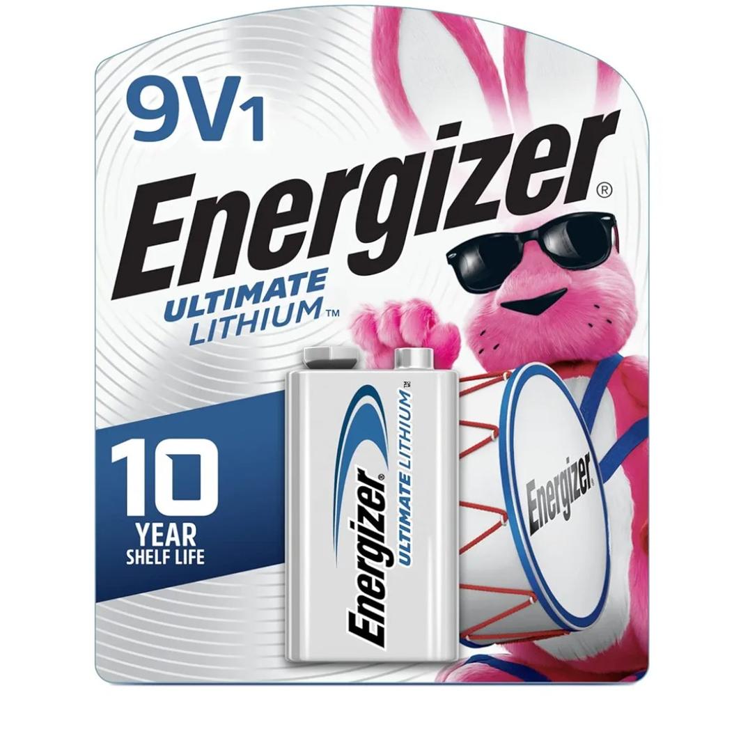 Energizer Ultimate Lithium 9V Batteries (6 Pack), Lithium 9 Volt Batteries