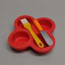 2 Pack Air Fryer Egg Bite Molds, 4 Cups Mini Round Muffin Pans, Silicone Egg Bite Molds with Spreader＆Oil Brush Nonstick Air Fryer Baking Pan for Cupcake,Muffin,Tart,Frittata,Quiche