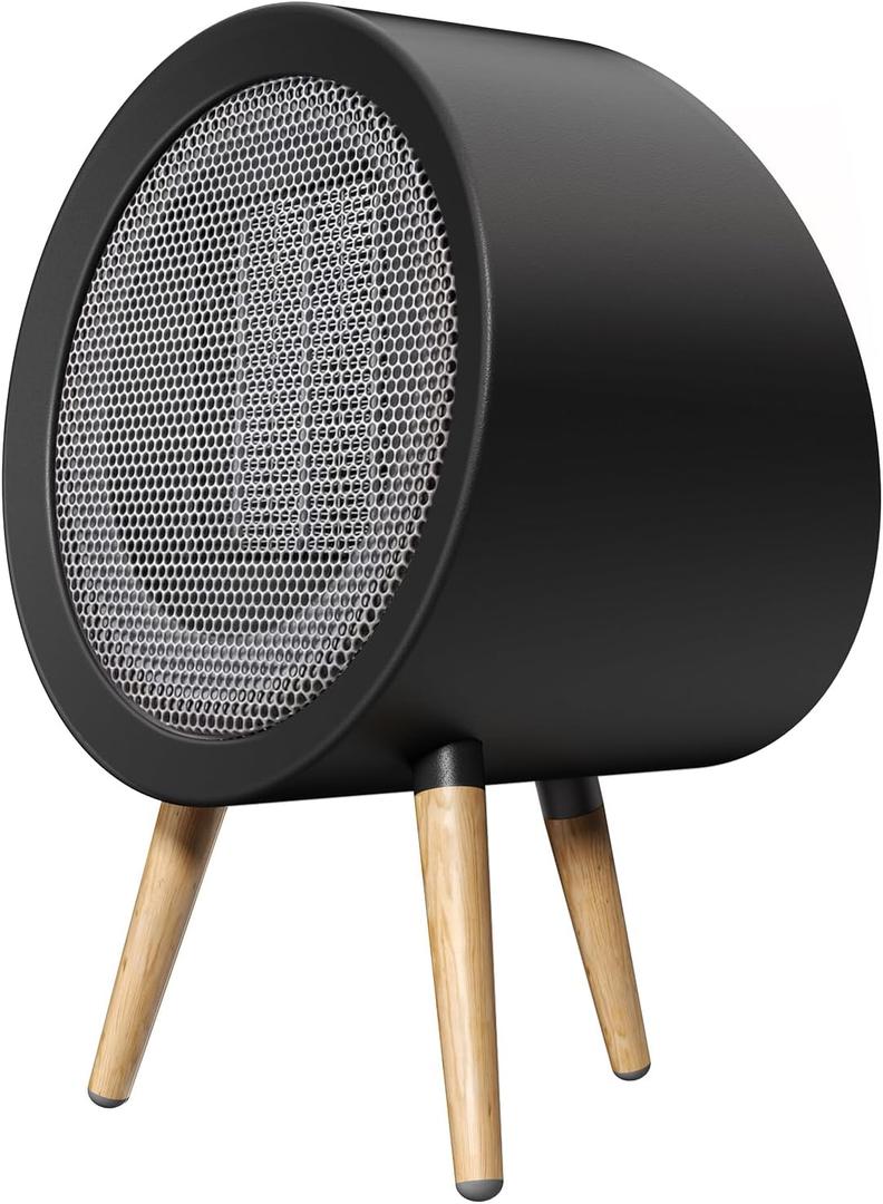 Gaiatop Space Heater, Cute and Powerful, 1000W Small Electric Heaters for Indoor Use, 3 Modes PTC Ceramic Fast Heating, Overheating & 45 Tip-Over Protection, Portable for Home Office Black