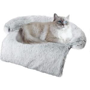 Tinaco Luxurious Calming Dogs/Cats Bed Mats, Washable Removable Couch Cover, Plush Long Fur Mat for Pets, Waterproof Lining, Perfect for Small, Medium and Large Dogs and Cats (Gradient Gray, 22"/S)