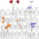 Yirilan Bud Vases Set of 32 PCS, Small Flower Vases for Table Centerpieces, Mini Vases for Single Stem Flowers, Glass Vases for Centerpieces, Wedding & Home Decor, Clear