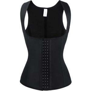 Charmian Women's Latex Underbust Waist Training Cincher Steel Boned Body Shaper Corset Vest Vest-Black X-Large