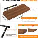 RICHER HOUSE 12 Inch Deep Floating Shelves, 36 Inch Long Wall Shelf, Walnut