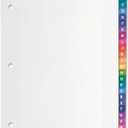 Sayglossy 1 Set A to Z Tab Alphabet Dividers for 3 Ring Binder 5 1/2 x 8 1/2 Inch Binder Dividers Customizable Table of Contents Page with A to Z Tabs for Student Teacher Office Organize (Multicolor)