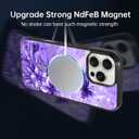 OOK Magnetic for iPhone 16 Pro Case Light Purple Butterfly with Flower Nebula Space Design [Compatible with MagSafe] Hard PC+Soft TPU Bumper Anti-Slip Ultra Thin Case, Light Purple