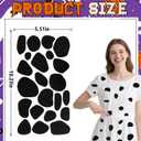 akiido Dalmatian Costume Adult Women Men, 9 Sheets Dalmatian Spots Black Adhesive Felt Circles, Halloween Cosplay Costume Accessories Party Decorations