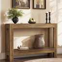 Tohomeor Farmhouse Console Table, 2-Tier Wood Sofa Table Behind Couch Narrow Entryway Accent Table for Entrance, Hallway, Living Room, Foyer, 11.81"D x 47.24"W x 31.5"H