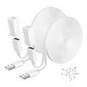 Itramax 2Pack 20FT Wyze Camera Extension Cable,USB Extension Cable Cord Compatible with Ring,WYZE Cam V4 V3,OG,Blink XT,Blink 4(4th Gen),Mini 2,Google Nest,Flat Weatherproof Power Extender Cable Wire (20FT/6M, White)
