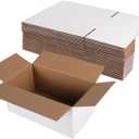 Hoikwo 9x5x4 Shipping Boxes Set of 25, White Corrugated Cardboard Box for Small Business for Packaging Mailing