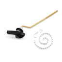 iFealClear Universal Brass Toilet Tank Flush Lever Handle, Side/Angle Mount Toilet Handle Compatible with Kohler K-GP30324-CP, Stainless Steel Flapper Chain, Matte Black