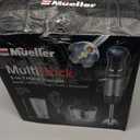Mueller Multistick 5-in-1 Immersion Blender Handheld,12 Speed Hand Mixer-Turbo Boost,Heaviest Duty Copper Motor,Titanium reinforced Blades Hand Blender,Milk Frother Wand,Whisk,Beaker,Chopper,Grey