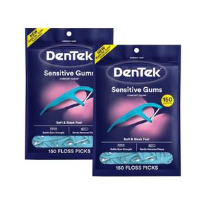 DenTek Sensitive Gums Comfort Clean Floss Picks Fresh Mint 150 Count (2 Pack)