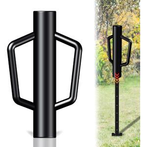 Fence Post Driver with Handle,12LB Hand Post Pounder,2.7 inches Inner Dia. Pole Rammer, Farm Wire Fencing for T Posts, Metal Fence Stake and Sign Posts, Black