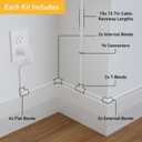 D-Line Half Round Cord Hider, Patented Cable Cover, Hide TV Wall Mount Wires, Raceway for Cords, Decorative Wire Covers, Paintable, Adhesive Cable Concealer, 10x 0.78in W x 0.39in H x 15.7in L, White