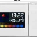 Digital Projection Alarm Clock, Weather Station with Temperature and Humidity, Dual Alarm for Bedrooms and Outdoor, Large LCD Screen, White