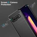 Case for LG V60 ThinQ 5G Case/LG V60/LM-V600EA Case, Slim Thin Carbon Fiber Phone Case TPU Soft Back Cases Anti-Scratch Shockproof Protective Cover for LG V60 ThinQ Black