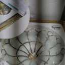 Petal Brass Semi-Flush Mount Ceiling Light, Glass Ceiling Light Fixture for Living Room Hall Bedroom, 4 Lights