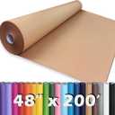 PerkHomy 48" x 2,400" (200') Brown Kraft Paper Roll for Craft Bulletin Board Paper Art Table Covering Crafting Gift Wrapping Bouquet Packing Parcel 70GSM 50LB (Brown, 48" x 200')