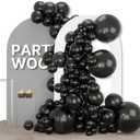 PartyWoo Black Balloons 155 pcs Different Sizes of 18 12 10 5 Inch Black Balloons Arch Kit Garland for Baby Shower Birthday Graduation Casino Gaming Anniversary Race Car Party Decorations Black-Y18