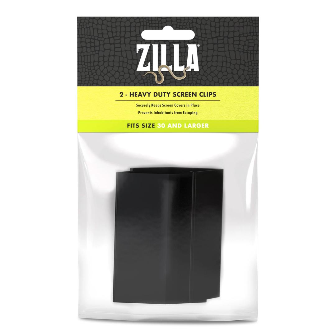 Zilla Heavy Duty Screen Clips, Secures Screen Covers to Terrarium, Fits Size 30G and Larger, 2 pack, Large