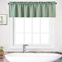 NANAN Curtain Valance, Waffle Weave Waterproof Window Valance for Bathroom, Rod Pocket Tailored Kitchen Valance Curtain Cafe Curtains - 60" x 15", Sage, One Panel
